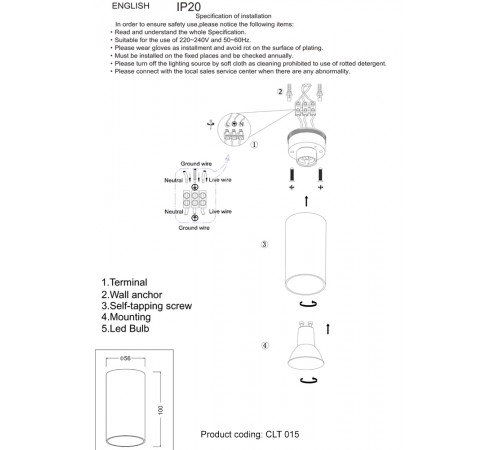 Светильник потолочный Crystal Lux CLT 015C WH