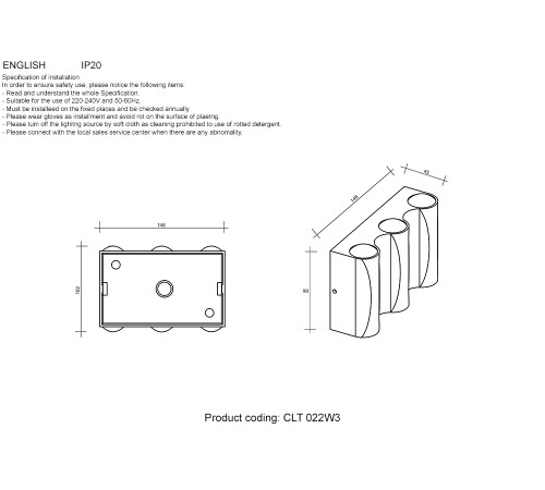 Бра Crystal Lux CLT 022W3 WH-GO 4000K