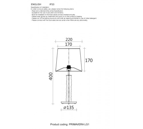 Настольная лампа Crystal Lux PRIMAVERA LG1 CHROME