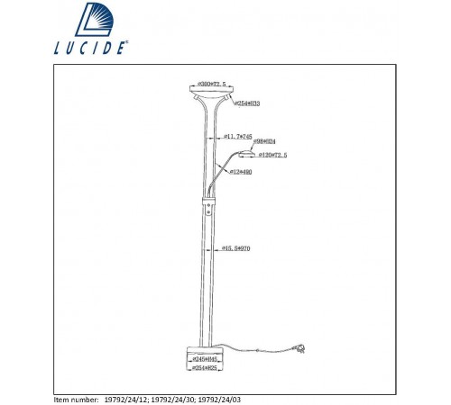 Торшер Lucide 19792/24/03 Champion-Led
