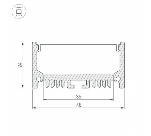 Профиль подвесной Arlight 018684 ARH-LINE-2448-2000 ANOD