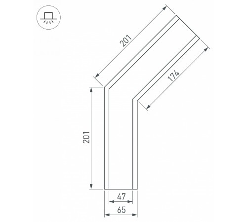 Соединитель угловой L-образный накладной Arlight 030123 S-LUX