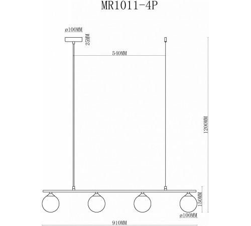 Подвесной светильник MyFar MR1011-4P Stacy