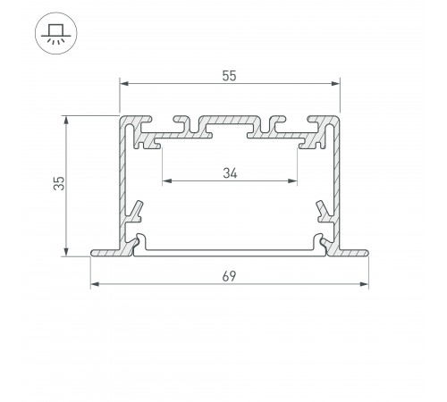 Профиль встраиваемый Arlight 033534 S2-LINIA