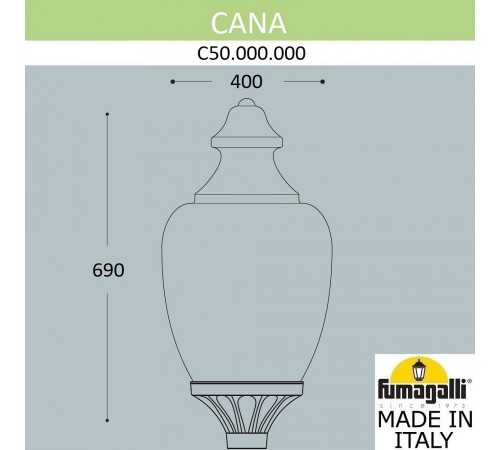 Плафон полимерный Fumagalli C50.000.000.AYE27 Cana