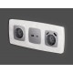 Накладка для розетки с заземлением и со шторками и 2хUSB type A Ambrella Volt OP5090 Quant