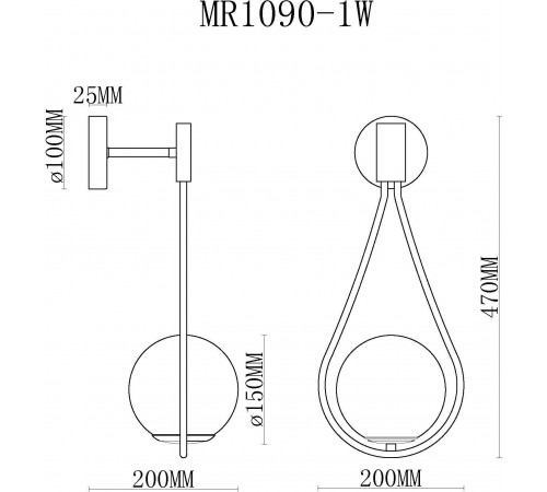 Бра MyFar MR1090-1W Florenz