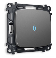 Выключатель одноклавишный с подсветкой без рамки Ambrella Volt MO652020 Quant