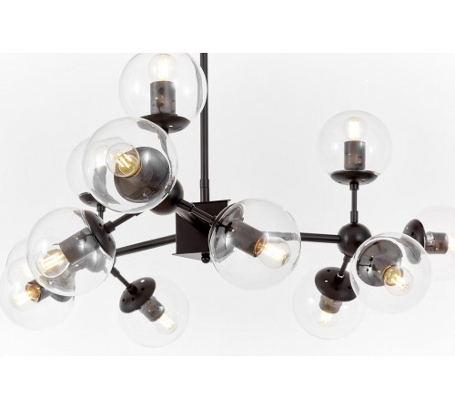 Люстра на штанге LUMINA DECO LDP 160-12 BK+PR Zodiak