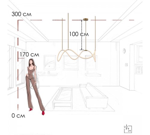 Подвесной светильник Loft it 10388P/C Brass Thread