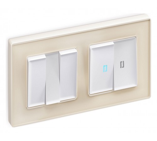 Выключатель двухклавишный с подсветкой без рамки Ambrella Volt MA124020 Quant