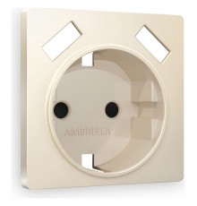Накладка для розетки с заземлением и со шторками и 2хUSB type A Ambrella Volt AP3290 Quant