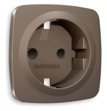 Накладка для розетки с заземлением и со шторками Ambrella Volt OP6370 Quant