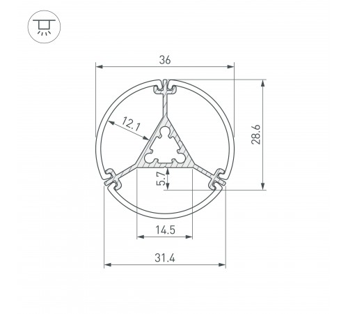 Профиль подвесной Arlight 050250 ROUND