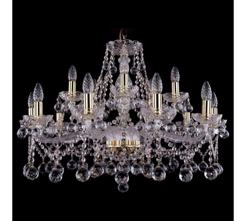 Подвесная люстра Bohemia Ivele Crystal 1413/10+5/300/G/Balls 1413