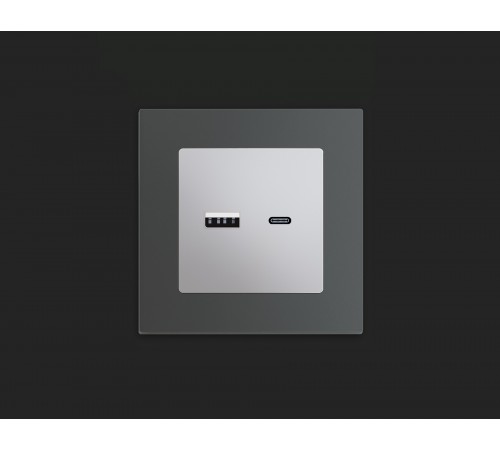 Розетка 2хUSB type A и C без рамки Ambrella Volt MA411010 Quant