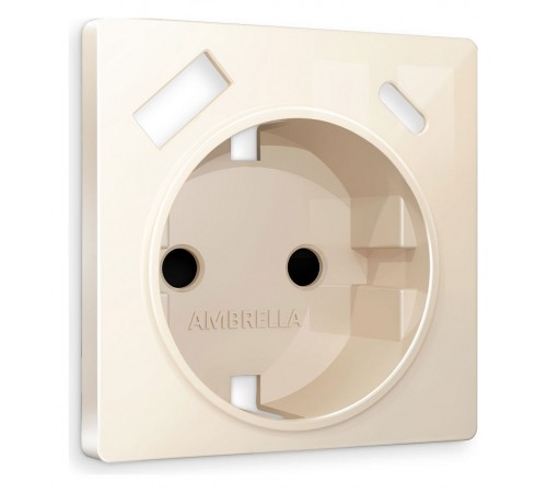 Накладка для розетки с заземлением и со шторками и 2хUSB type A и C Ambrella Volt AP3100 Quant