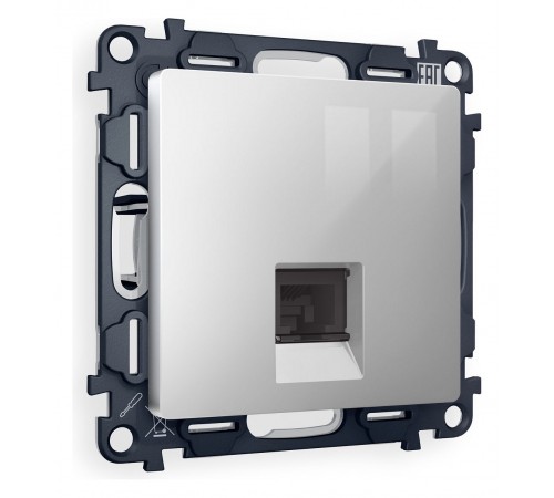 Розетка Ethernet RJ-45 и со шторками, без рамки Ambrella Volt MA412010 Quant