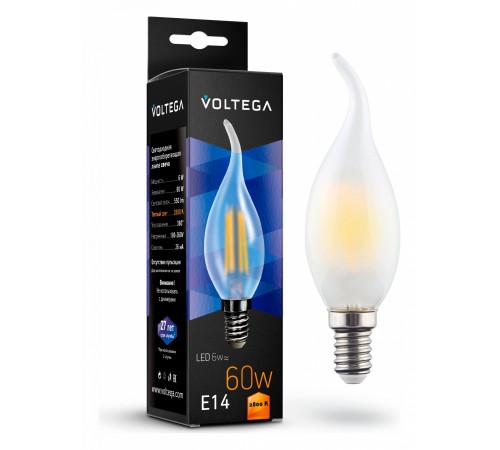 Лампа светодиодная Voltega 7025 Candel wind matt 6W