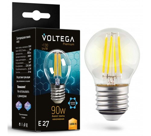 Лампа светодиодная Voltega 7224 Globe E27 9W Graphene