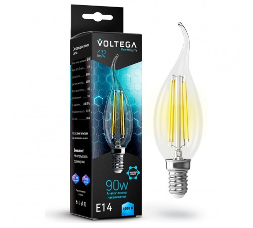 Лампа светодиодная Voltega 7133 Candle wind 9W Graphene