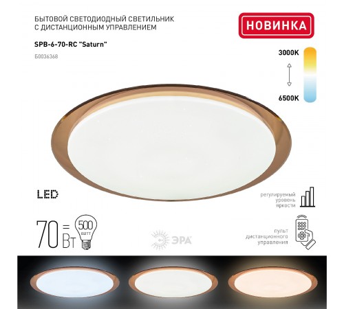 Накладной светильник Эра SPB-6-70-RC Saturn (B) Классик