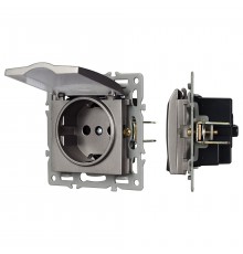 Розетка влагозащищенная с заземлением и со шторкой, без рамки с крышкой Arlight 43747 SCT