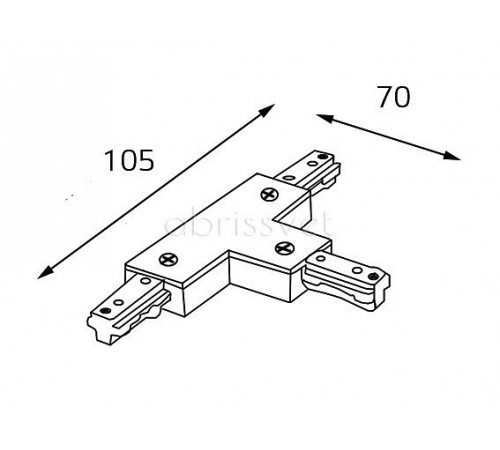 Соединитель T-образный для треков Italline WSO 76 black WSO