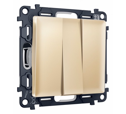 Выключатель трехклавишный без рамки Ambrella Volt MA605010 Quant