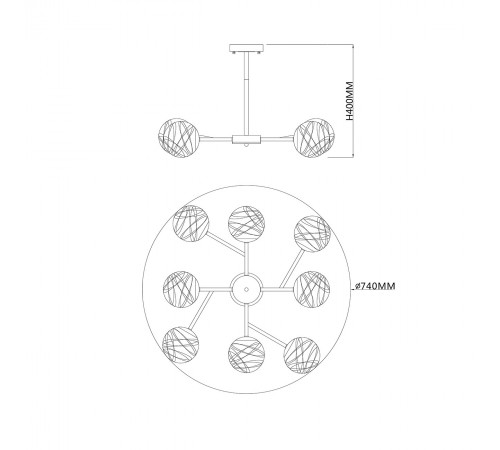 Люстра на штанге Escada 1146/8P Miracle