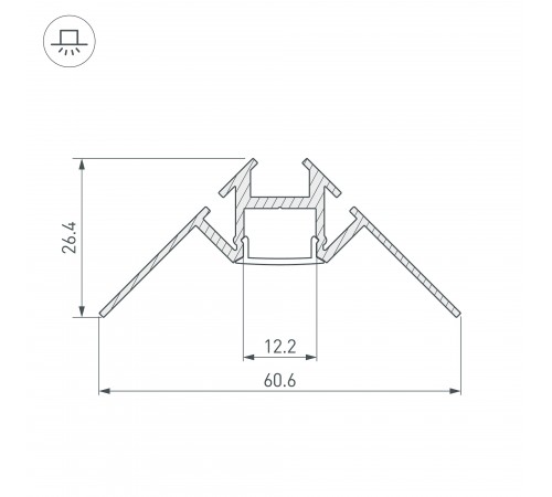 Профиль Arlight 023868 ARH-DECORE-S12-INT-2000 ANOD внутренний