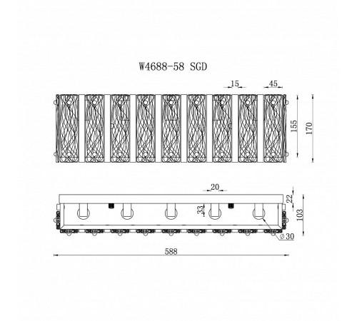 Накладной светильник iLamp W4688-58 SGD Panorama