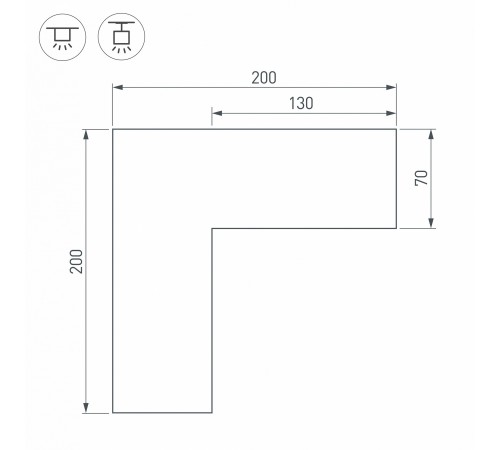 Соединитель угловой L-образный накладной Arlight 030140 S-LUX