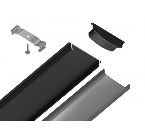 Профиль накладной гибкий Ambrella Light GP1600BK/BK GP