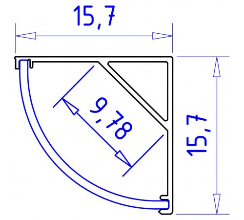 Профиль накладной угловой внутренний Ambrella Light GP2100AL GP