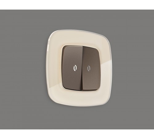 Выключатель проходной двухклавишный с подсветкой без рамки Ambrella Volt MO634035 Quant