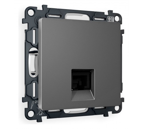 Розетка Ethernet RJ-45 и со шторками, без рамки Ambrella Volt MA662010 Quant