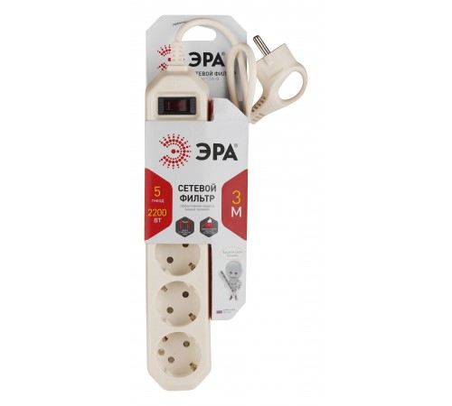 Сетевой фильтр Эра Б0019035 USF-5es-3m-I