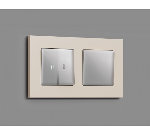 Выключатель двухклавишный с подсветкой без рамки Ambrella Volt MA404015 Quant