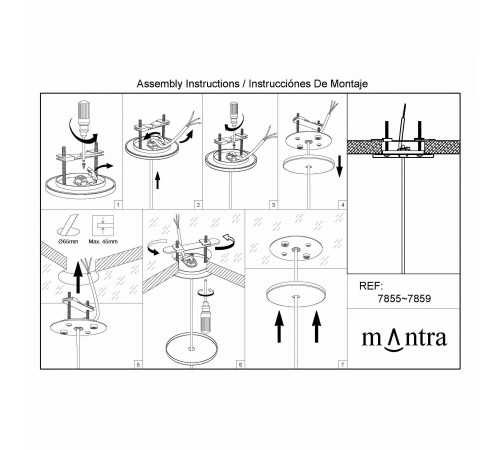 Подвесной светильник Mantra 8246+7856 Elsa