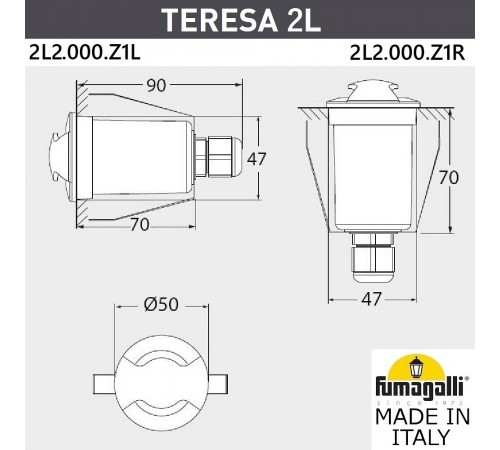 Встраиваемый в дорогу светильник Fumagalli 2L2.000.000.LXZ1L Teresa