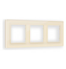 Рамка на 3 поста Ambrella Volt AF380303 Platos Стекло натуральное