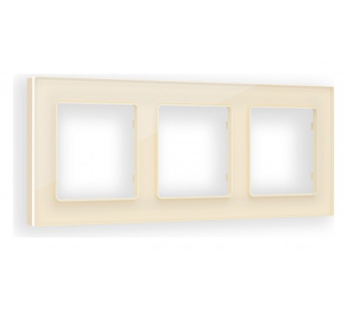 Рамка на 3 поста Ambrella Volt AF380303 Platos Стекло натуральное