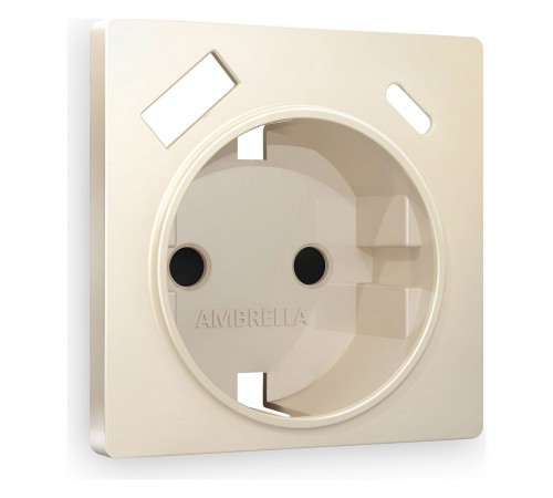 Накладка для розетки с заземлением и со шторками и 2хUSB type A и C Ambrella Volt AP3300 Quant
