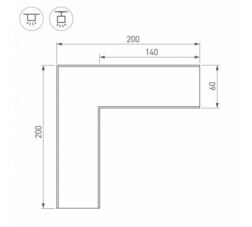 Соединитель угловой L-образный накладной Arlight 030141 S-LUX
