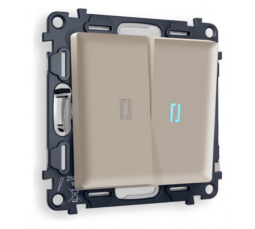 Выключатель проходной двухклавишный с подсветкой Ambrella Volt MA364040 Quant