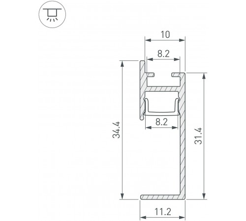 Профиль для плинтусов Arlight 043599 ARH-PLINTUS