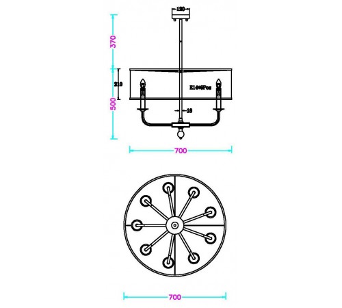 Светильник на штанге MyFar MR2440-9P Maria