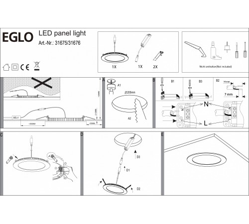 Встраиваемый светильник Eglo ПРОМО 31675 Fueva 1