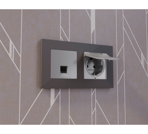 Накладка для розетки RJ-11 или RJ-45 Ambrella Volt AP5120 Quant